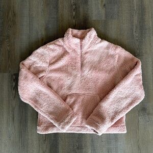 Fuzzy Pink 1/4 Zip Sweater